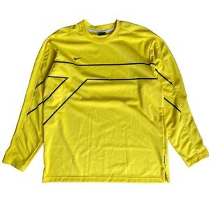 Nike Soccer Goalkeeper Jersey Yellow Adult Medium Long Sleeve Y2K 2000s Football